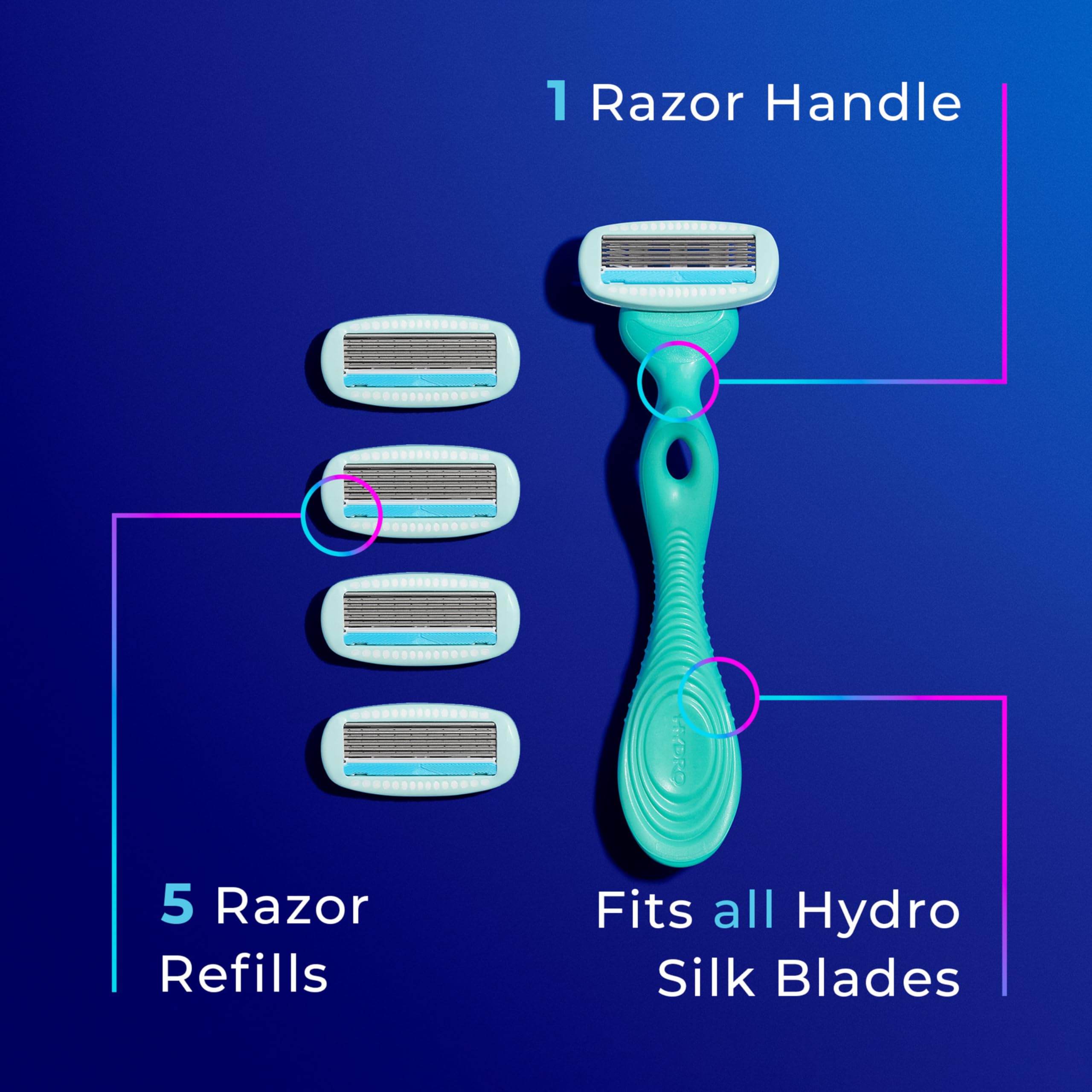 Schick Hydro Silk Sensitive Skin Razor for Women With 5 Moisturizing Razor Blade Refills